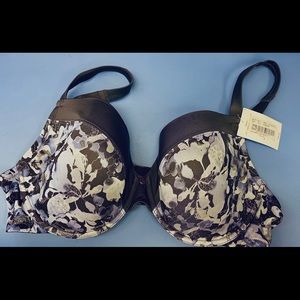 Le Mystere Bra NWT.  40DD/E.  Black/Violet color.